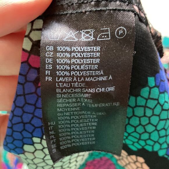 H & M Sheer Honeycomb Print Long Line Tunic Women’s Size 12 - Picture 8 of 11